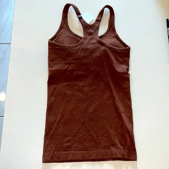 Lululemon Ebb To Street Tank II, Ribbed w Built in Bra, Rustic Clay, Size 4 - Picture 3 of 7